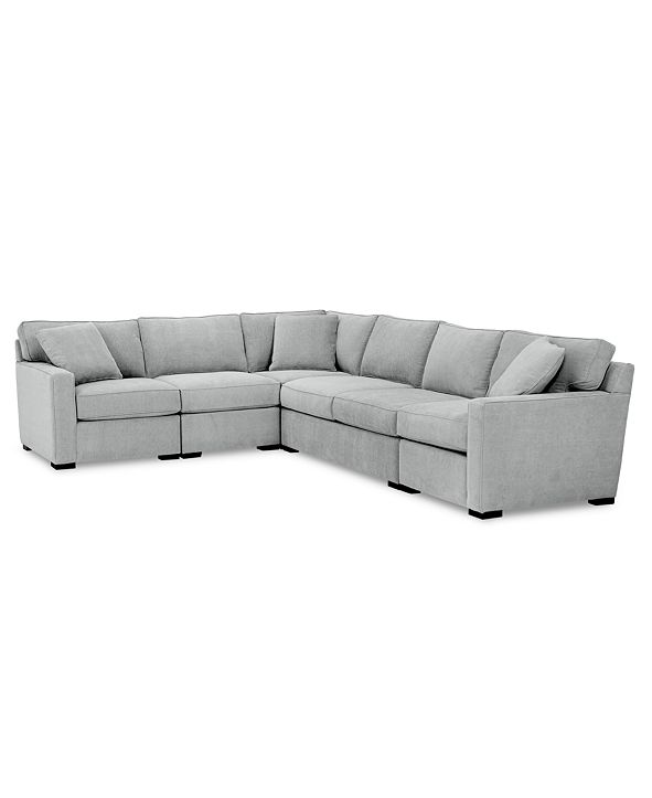 Furniture Radley 5Pc. Fabric Sectional Sofa with Apartment Sofa with