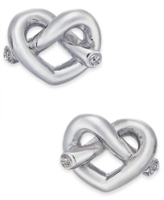Kate Spade New York Crystal Accented Love Knot Stud Earrings - Silver