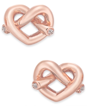 KATE SPADE CRYSTAL ACCENTED LOVE KNOT STUD EARRINGS