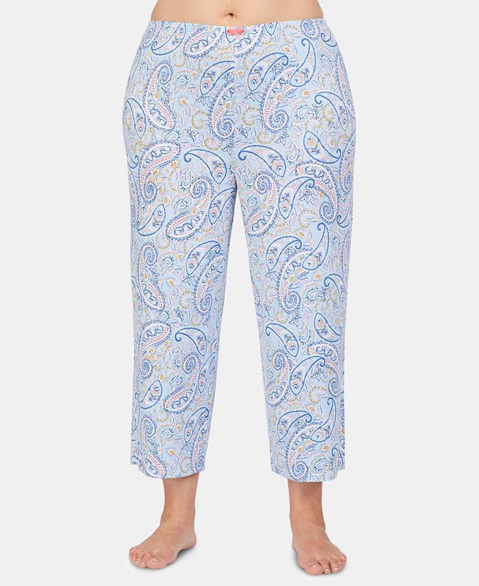 Ellen Tracy Plus-Size Printed Knit Pajama Pants - Macy's