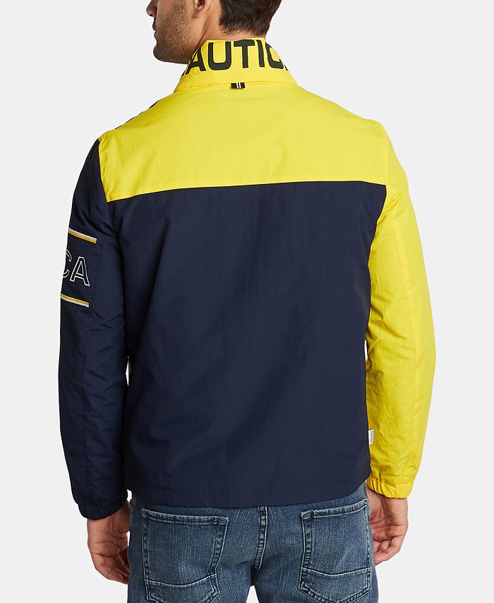 Nautica Nautica Men's Blue Sail Colorblocked Logo Bomber Jacket