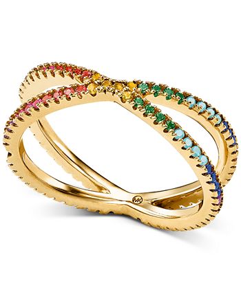 Michael Kors 14k Gold Plated Sterling Silver Rainbow Crossover