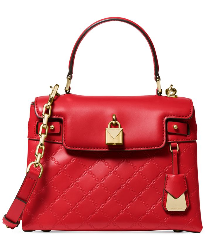 Michael Kors Gramercy Chain Embossed Leather Top Handle Satchel Macy's
