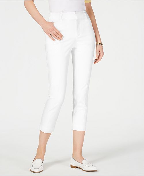 Charter Club Petite Newport Tummy Control Cropped Pants