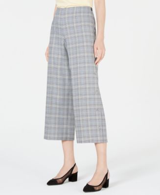 Bar III Plaid Wide-Leg Pants, Created for Macy's - Macy's