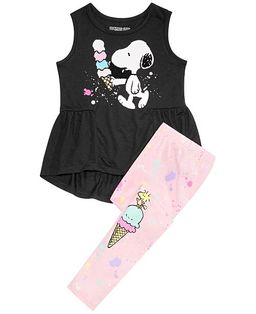 Peanuts Toddler Girls 2 Pc Snoopy Ice Cream Tunic Leggings Set
