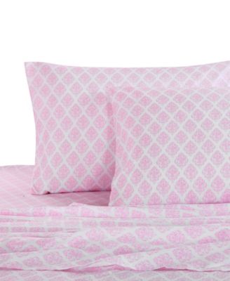 Lilac Pink Merrill Girl Full Sheet Set Dots Green
