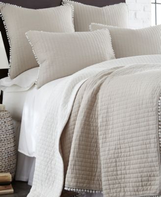 Levtex Home Pom Pom Taupe Twin Quilt 