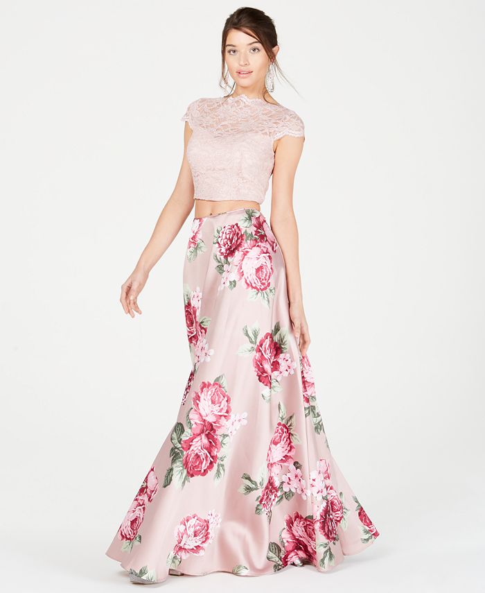 Floral skirt lace best sale shirt