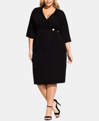 City Chic - Trendy Plus Size Carmen Wrap Dress