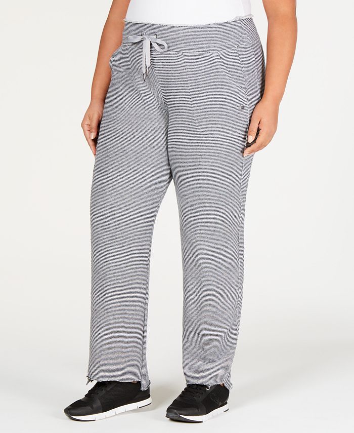 Calvin Klein Plus Size Relaxed Striped Pants - Macy's