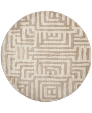 Safavieh Amsterdam Ivory and Mauve 6'7in x 6'7in Sisal Weave Round Area Rug