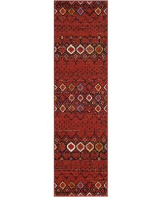 Amsterdam AMS108 Terracotta and Multi 2'3" x 8' Runner Outdoor Area Rug