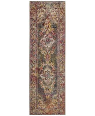 Crystal Navy and Light Blue 2'2" x 7' Runner Area Rug