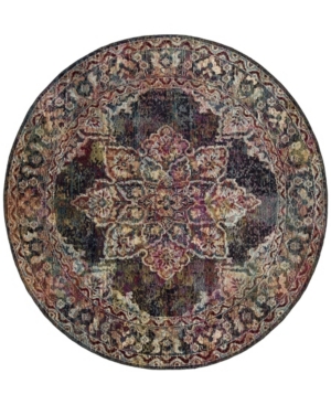 Safavieh Crystal Navy and Light Blue 7' x 7' Round Area Rug