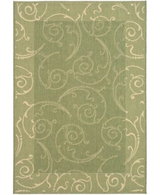 Courtyard CY2665 Olive and Natural 5'3" x 7'7" Outdoor Area Rug