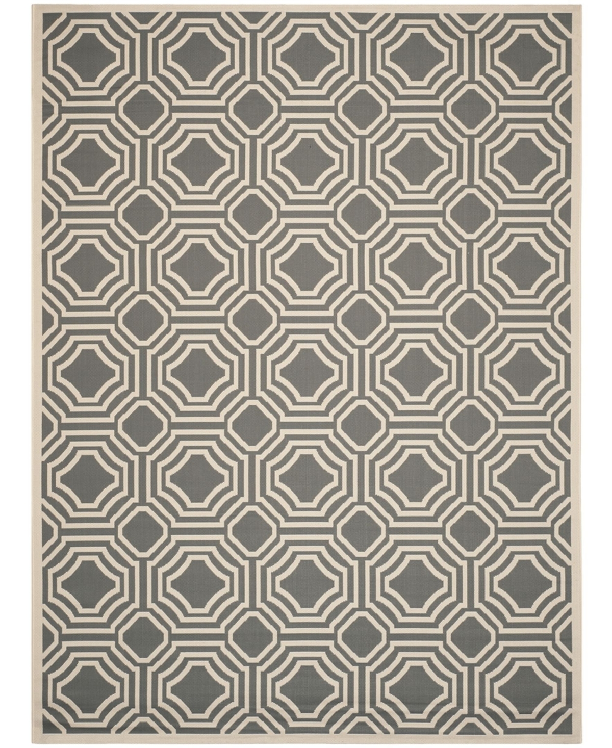 Safavieh Courtyard Anthracite and Beige 8' x 11' Outdoor Area Rug - Black