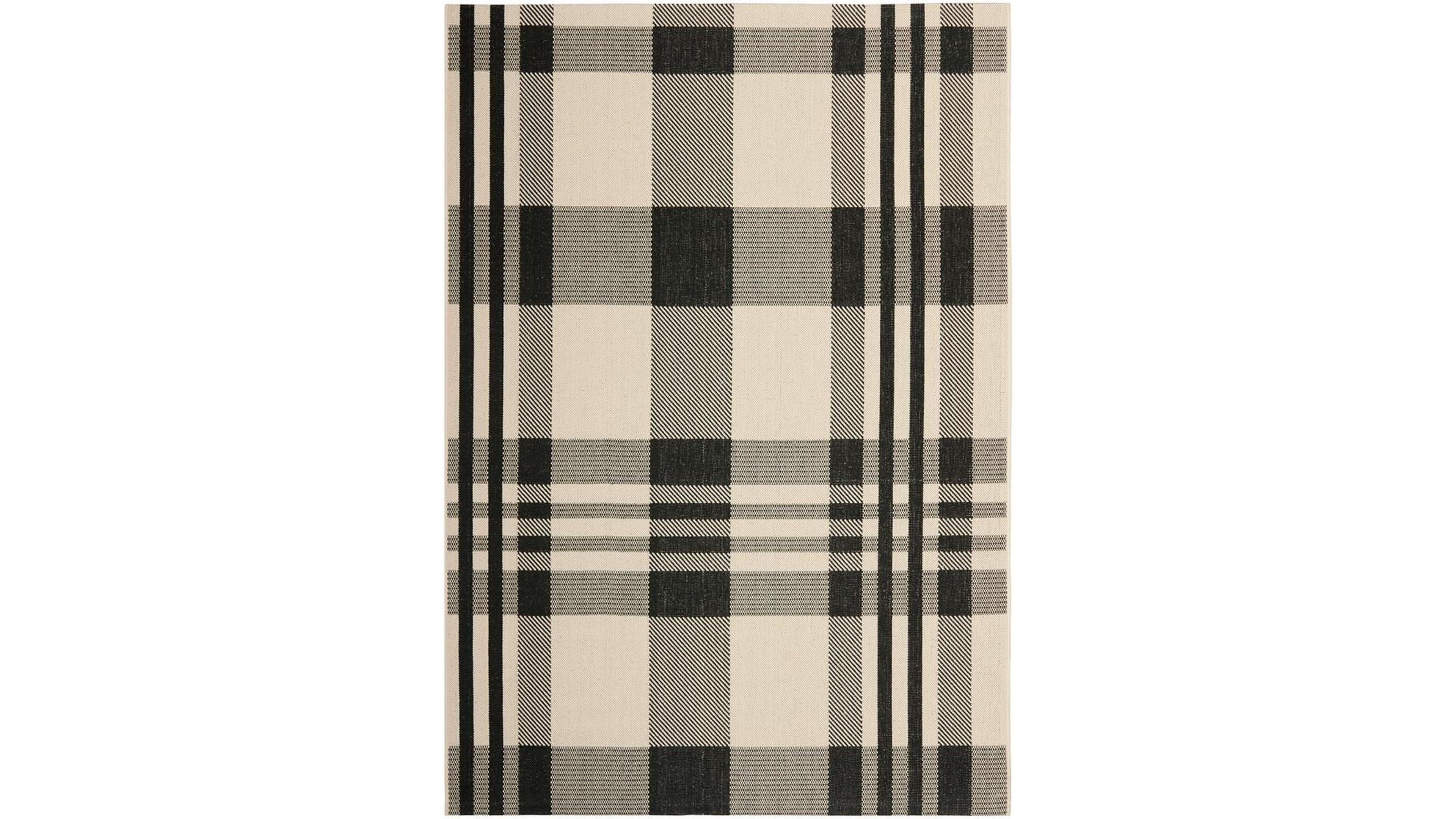 Safavieh Courtyard CY6201 Black and Bone 5'3" x 7'7" Sisal Weave Outdoor Area Rug