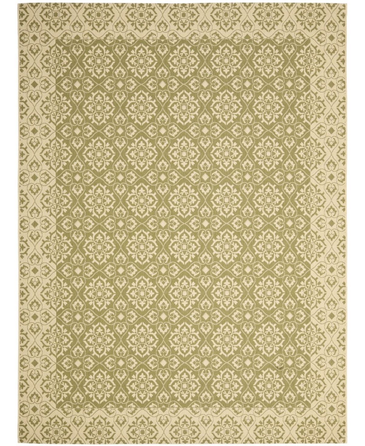 Safavieh Courtyard Green and Creme 8' x 11' Outdoor Area Rug - Green