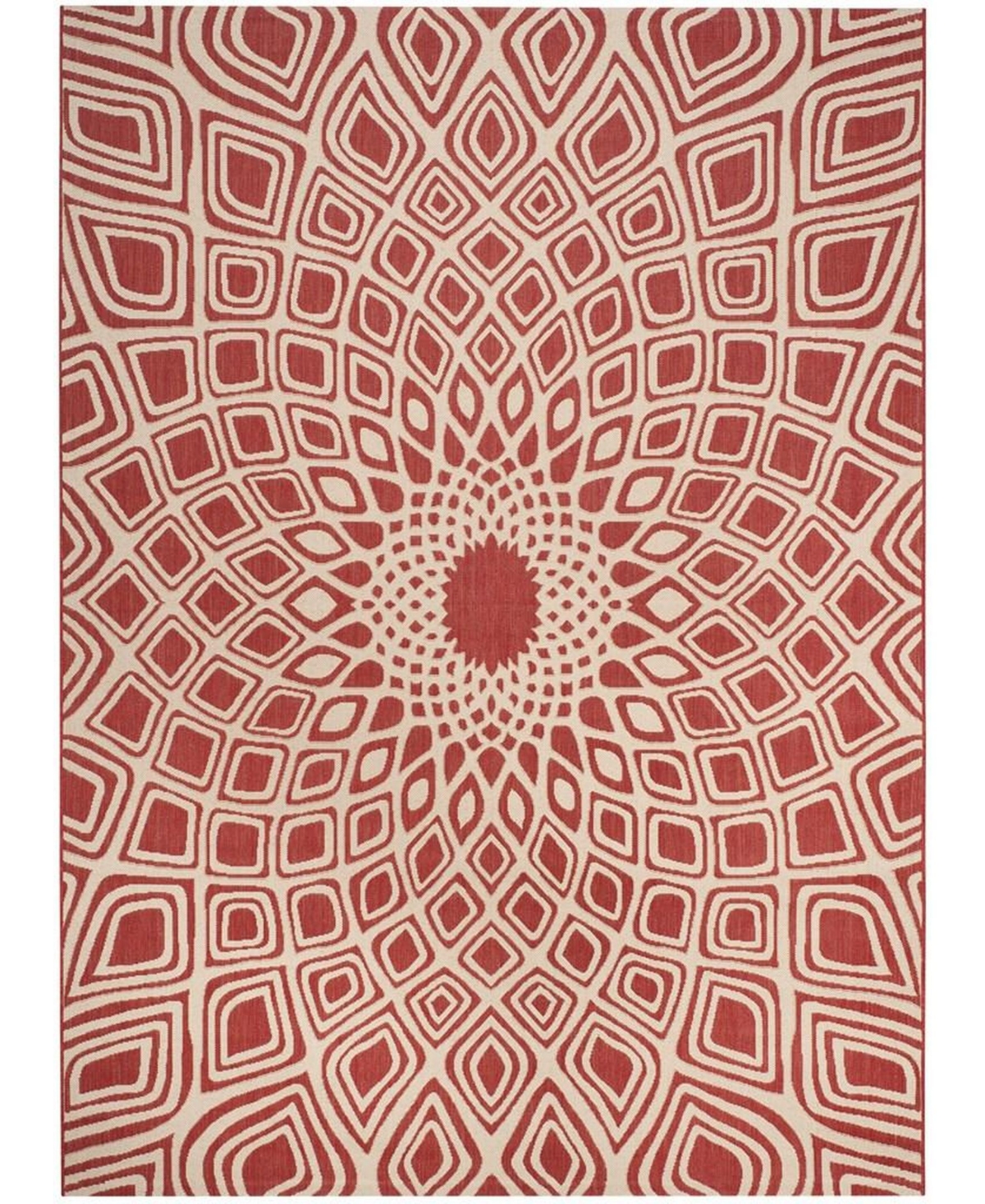 Safavieh Courtyard Red and Beige 8' x 11' Sisal Weave Outdoor Area Rug - Red
