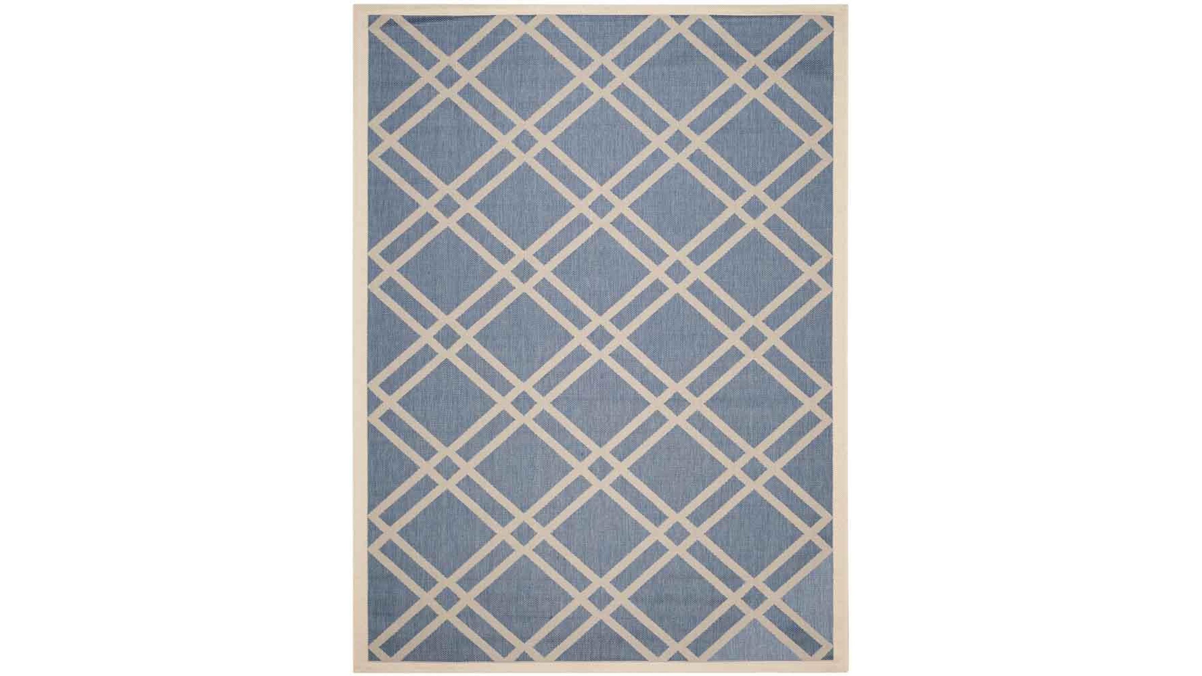Safavieh Courtyard CY6923 Blue and Beige 8' x 11' Sisal Weave Outdoor Area Rug