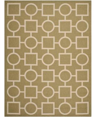 Courtyard CY6925 Green and Beige 8' x 11' Sisal Weave Outdoor Area Rug
