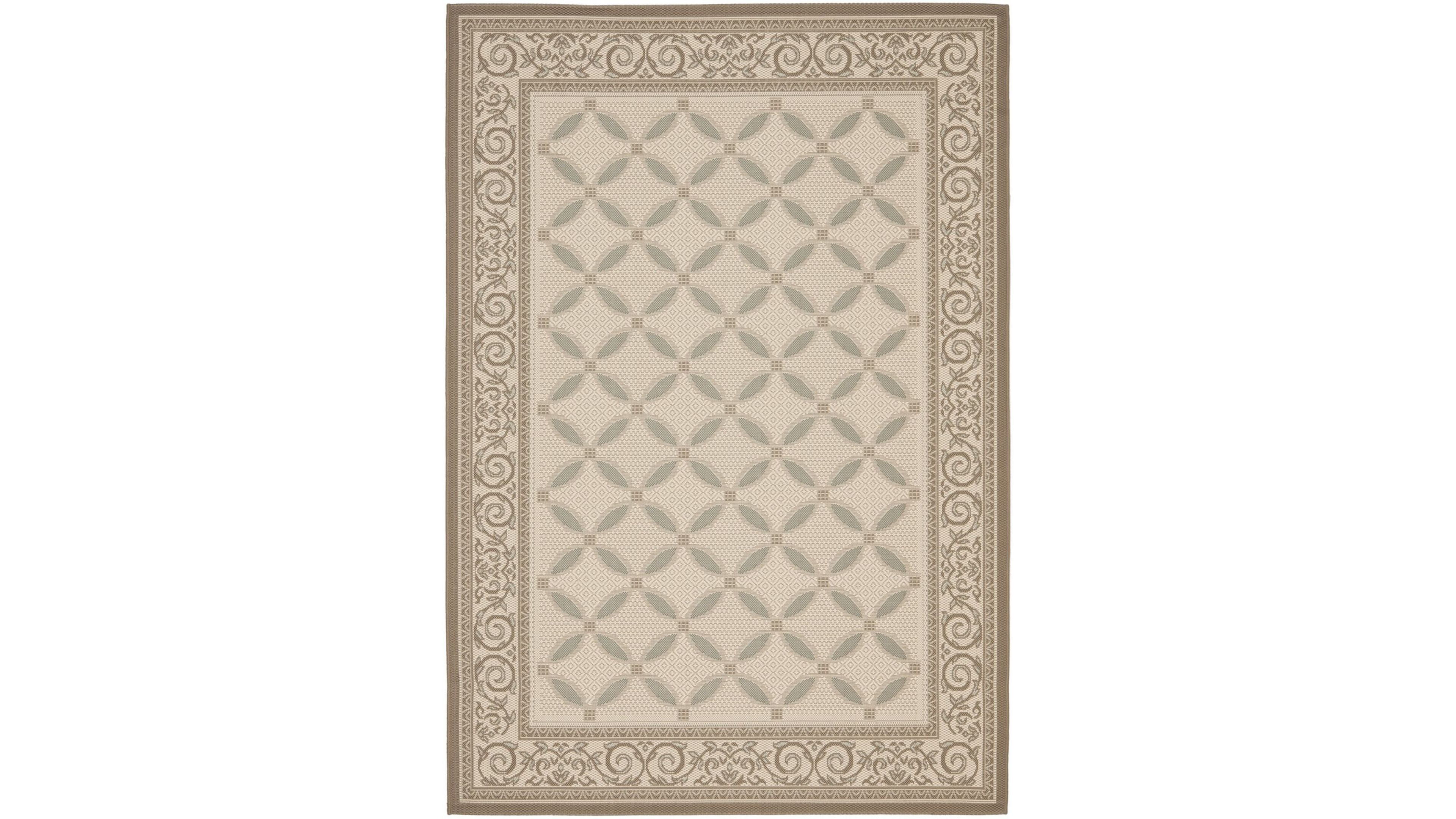 Safavieh Courtyard CY7107 Beige and Dark Beige 5'3" x 7'7" Outdoor Area Rug