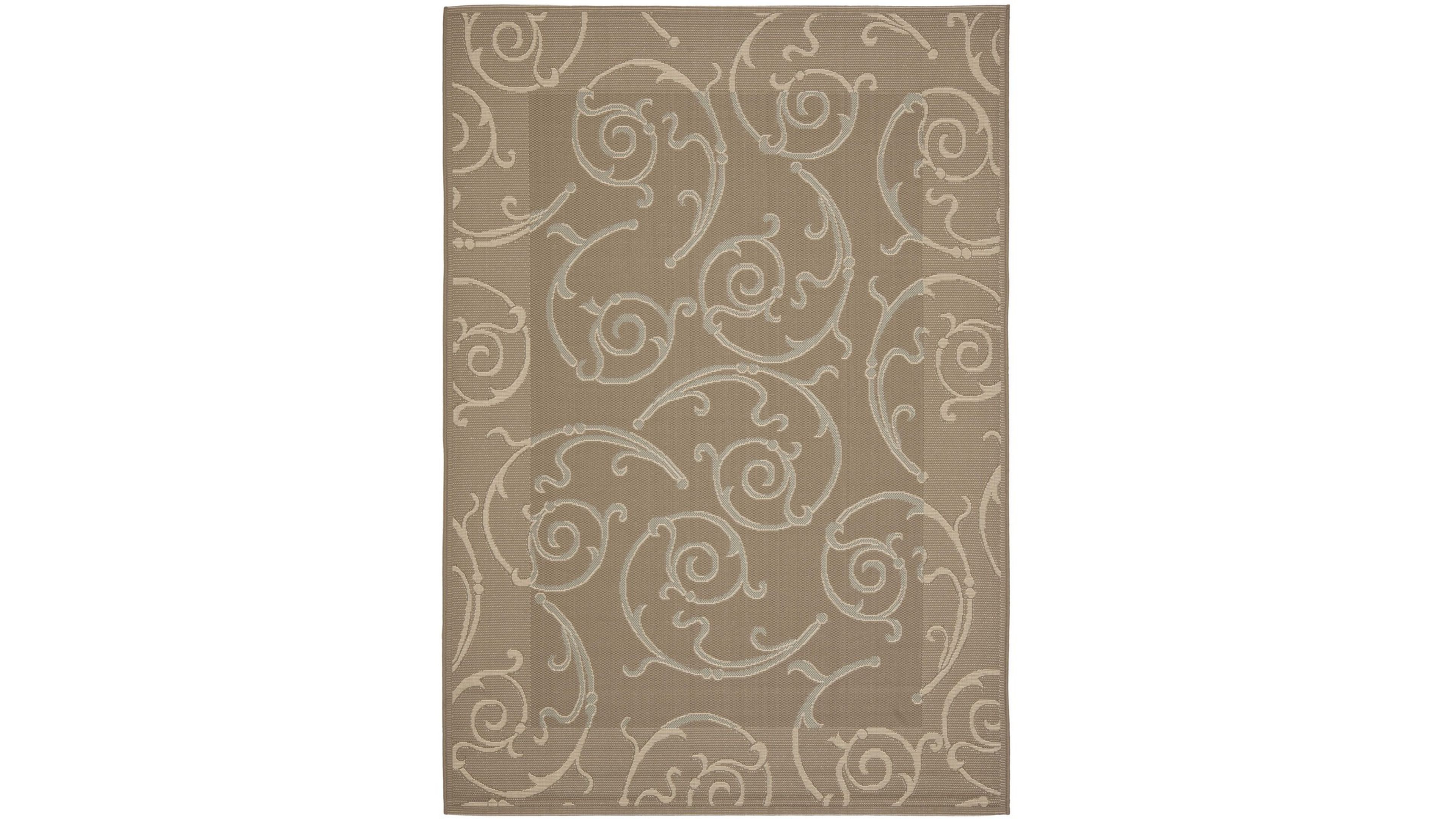 Safavieh Courtyard CY7108 Dark Beige and Beige 5'3" x 7'7" Sisal Weave Outdoor Area Rug
