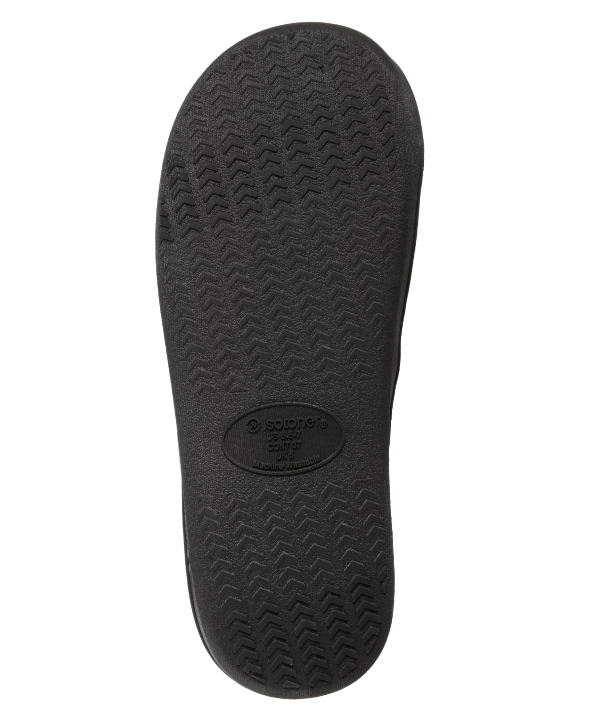 Isotoner Signature Isotoner Women s Microterry Satin Trim Wider Width Slide Slippers Black Smart Closet