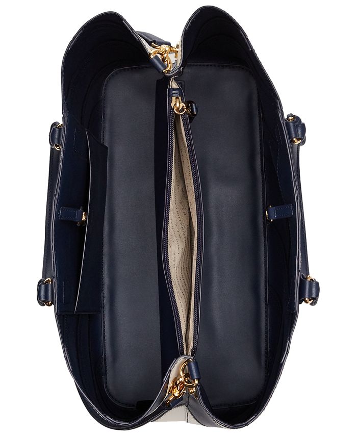 Lauren Ralph Lauren Dryden Marcy Striped Leather Satchel Macy's