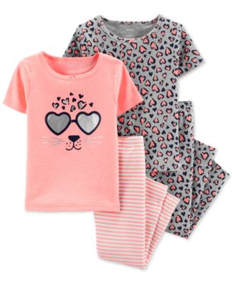 Carter's Baby Girls 4-Pc. Leopard-Graphic Pajamas - Macy's