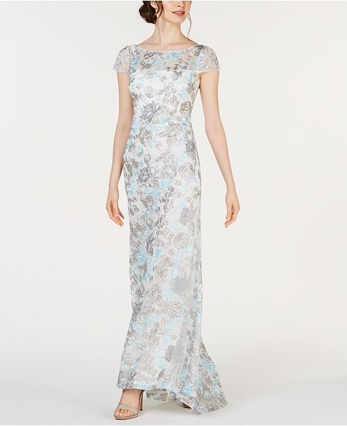 calvin klein floral gown