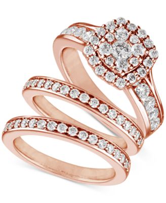 Diamond  Three-Piece Ring Set (2 ct. t.w.) in 14k White, Yellow and Rose Gold