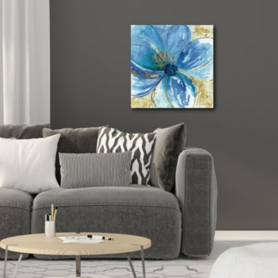 Nigella Blue Gallery-Wrapped Canvas Wall Art - 16" x 16"