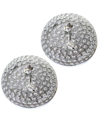 Elegant Designs 2 Light Elipse Crystal Flush Mount Ceiling Light 2 Pack