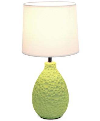 Simple Designs Textured Stucco Ceramic Oval Table Lamp