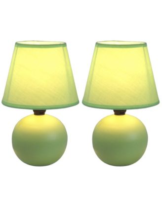 Simple Designs Mini Ceramic Globe Table Lamp 2 Pack Set