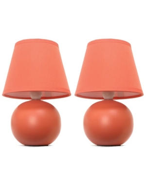 Simple Designs Mini Ceramic Globe Table Lamp 2 Pack Set