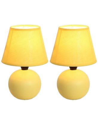 Simple Designs Mini Ceramic Globe Table Lamp 2 Pack Set
