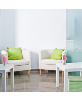 Simple Designs Sand Nickel Mini Basic Table Lamp with Fabric Shade 2 Pack Set