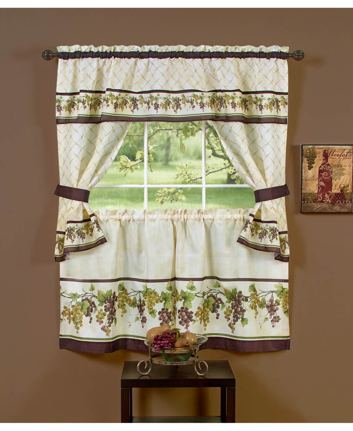 Tuscany Cottage Window Curtain Set, 57x36