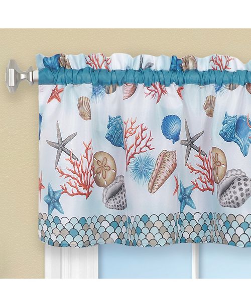Achim Coastal Tier And Valance Window Curtain Set 58x24