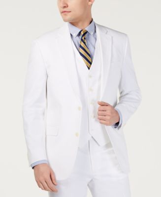 Tommy Hilfiger Men's Modern-Fit THFlex Stretch Solid White Suit Jacket ...
