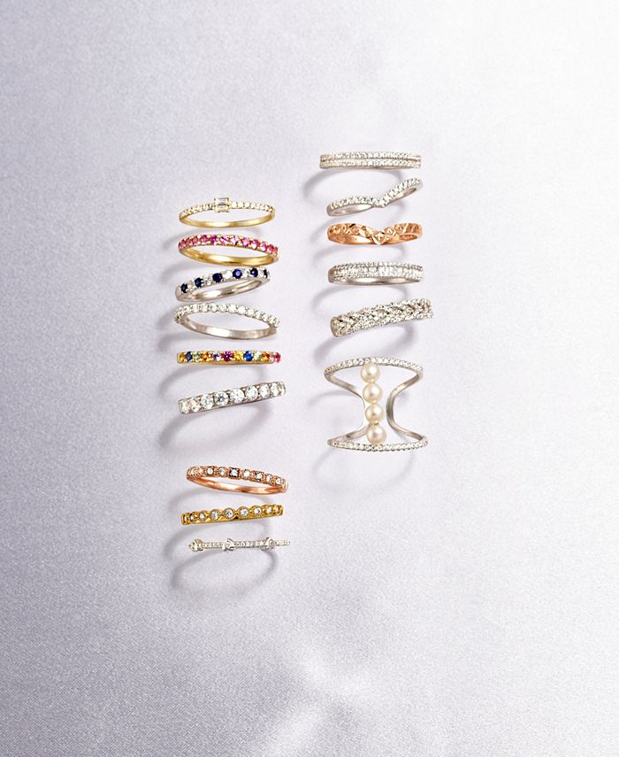 Macy's - 3-Pc. Set Diamond Stacking Rings (3/8 ct. t.w.) in 14k Gold, White Gold & Rose Gold