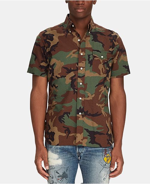 Polo Ralph Lauren Men S Classic Fit Camo Seersucker Shirt