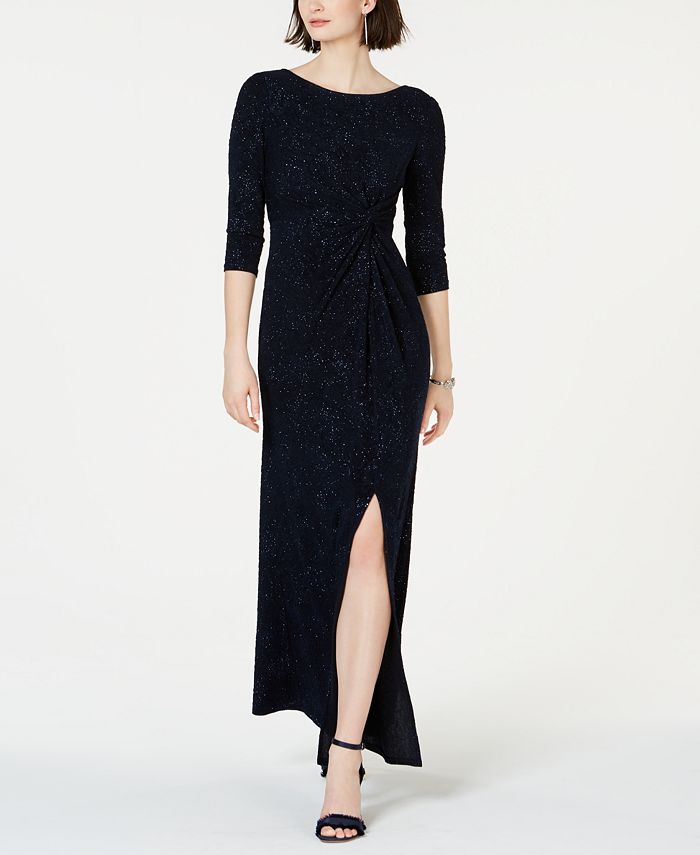 alex evenings knot front gown
