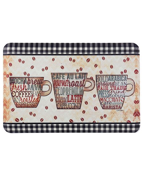 Home Dynamix Designer Chef Coffee Words Cushioned Anti Fatigue Kitchen Mat Reviews Home Macy S