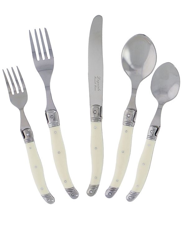 French Home Laguiole 20-Piece French Ivory Flatware Set, Service for 4 ...