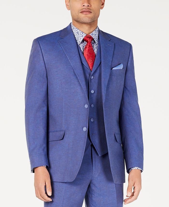 Sean John Men's Classic-Fit Blue Textured Suit Jacket - Macy's