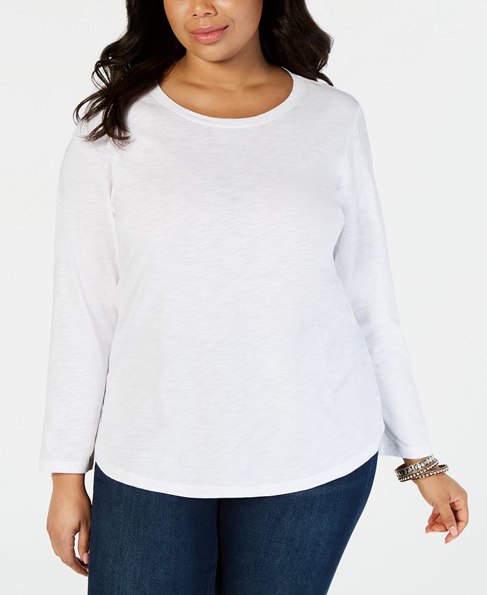 Style & Co Plus Size Crewneck Top, Created for Macy's - Macy's
